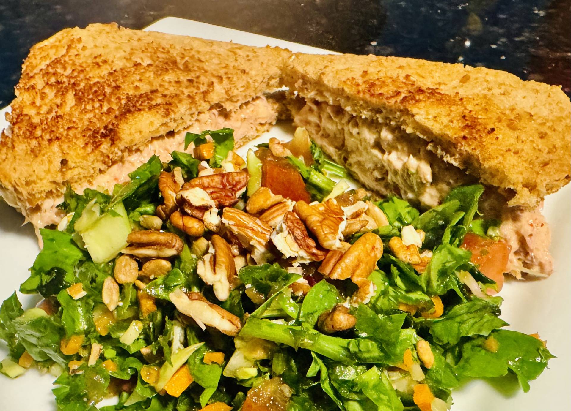 Smoke Chicken Salad Sandwich on Wheat Bread